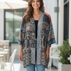 Karma Highway | Multi Print Kimono – 100% Viscose – One Size